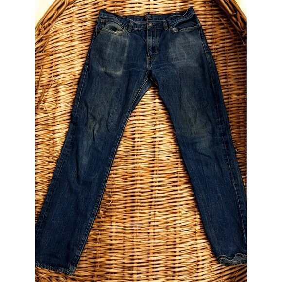 J.Crew The Driggs Men's Thrashed Straight-Leg‎ Cotton Denim Jeans Size 30/31 - Picture 1 of 8